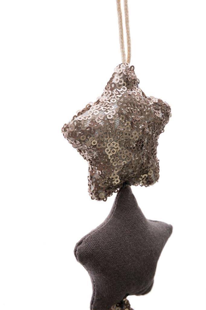Hängedekoration Stars - grau-braun - 68 cm