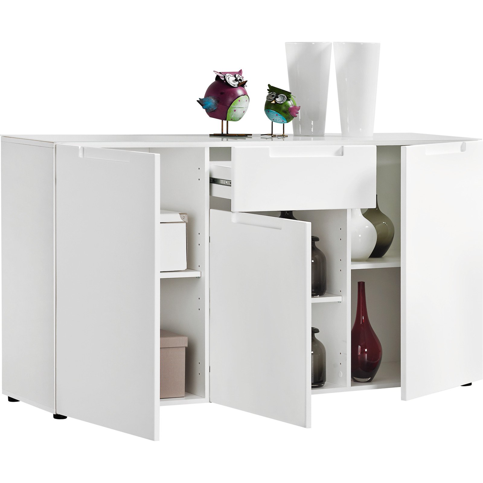 Kommode Mailand Dekor weiss Hochglanz 146 x 79 x 40 cm