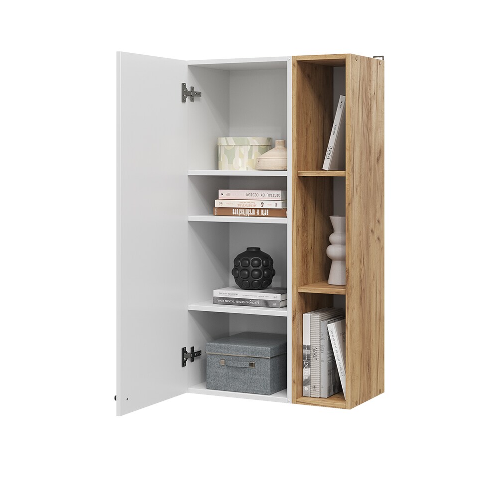 Vicco Wandschrank Anteo Weiß Oak 60 x 110 cm moderne Wohnzimmer Serie Wohnwand