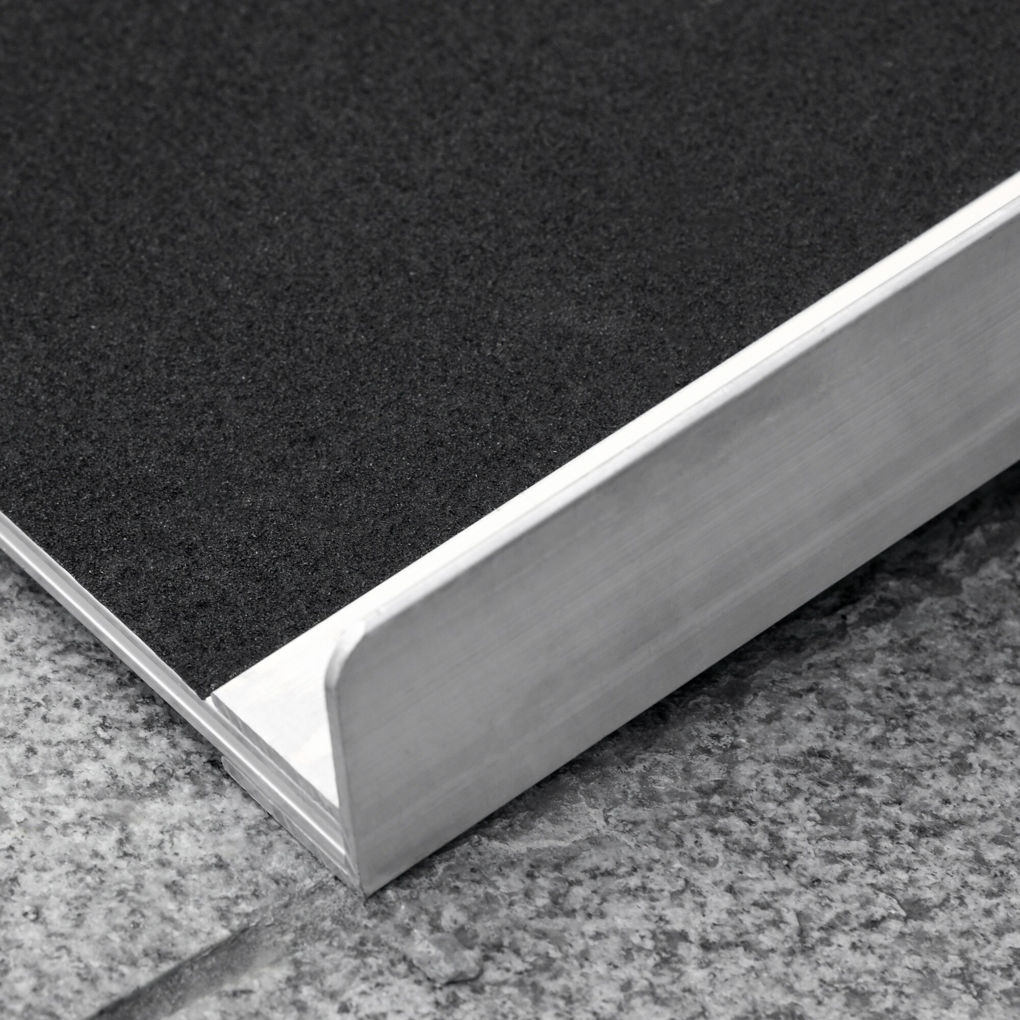 HOMCOM Rollstuhlrampe faltbar silber, schwarz 93 x 76 x 5 cm