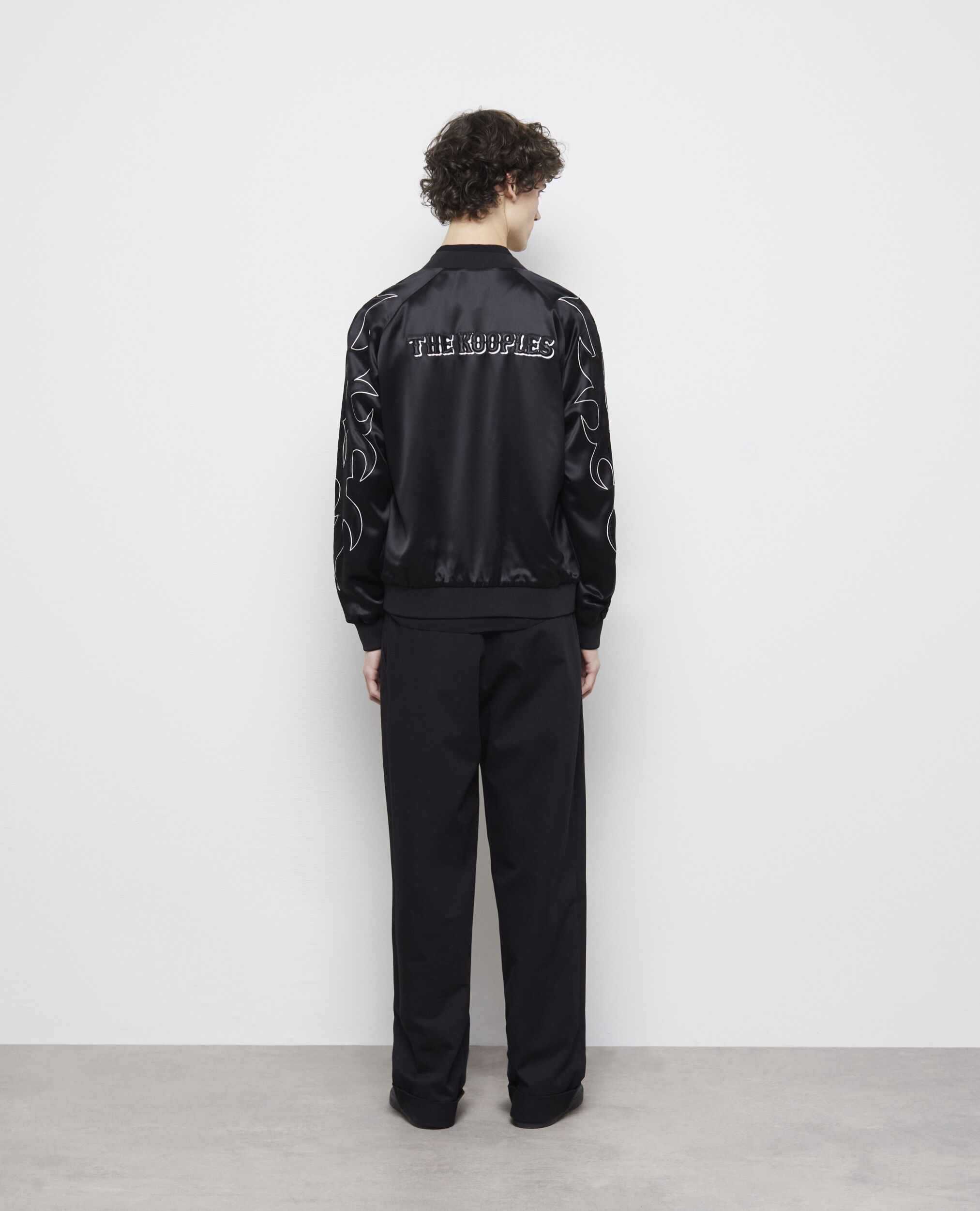 Blouson Teddy noir avec broderies Western