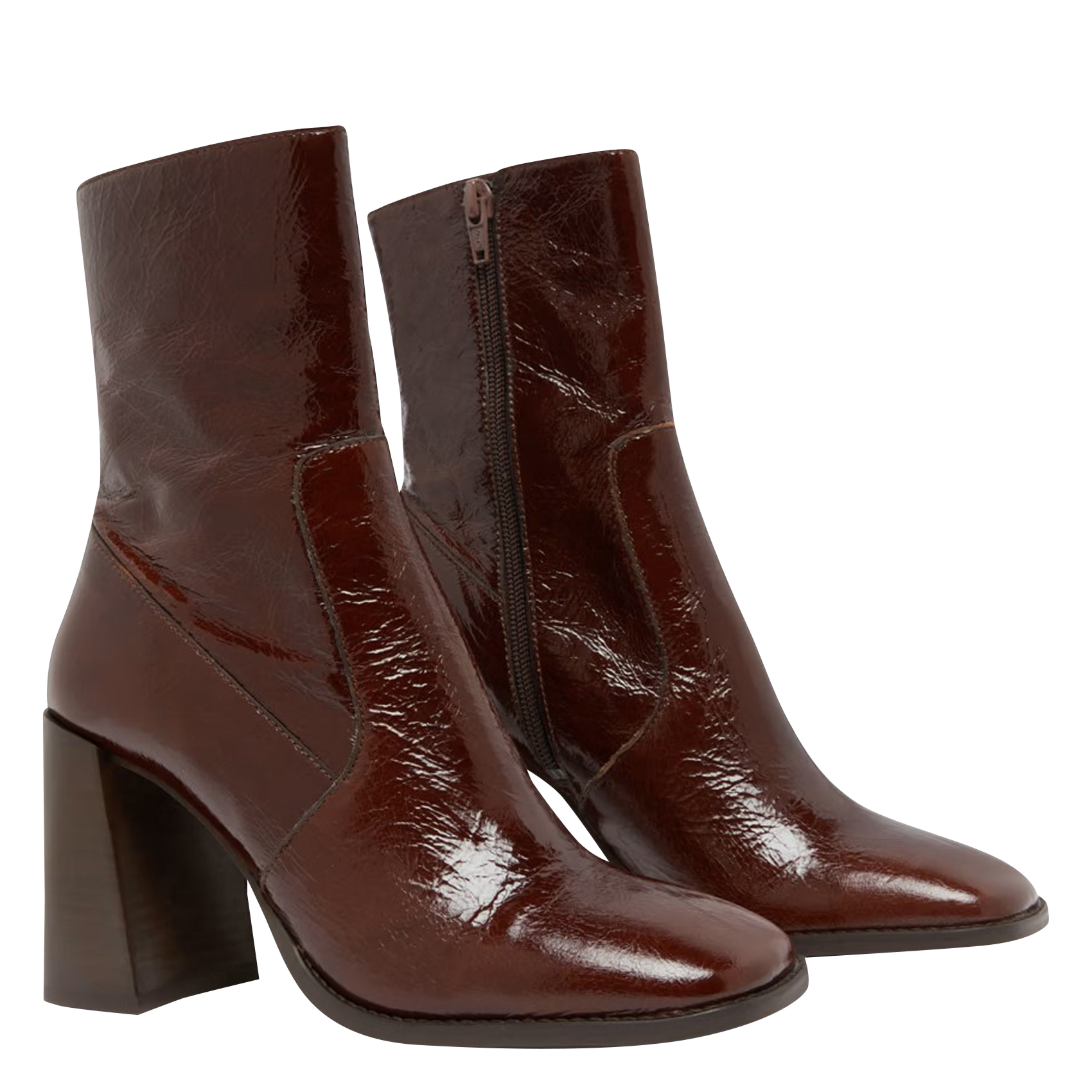 VIDAL - Bottines en cuir craquelé | Marron