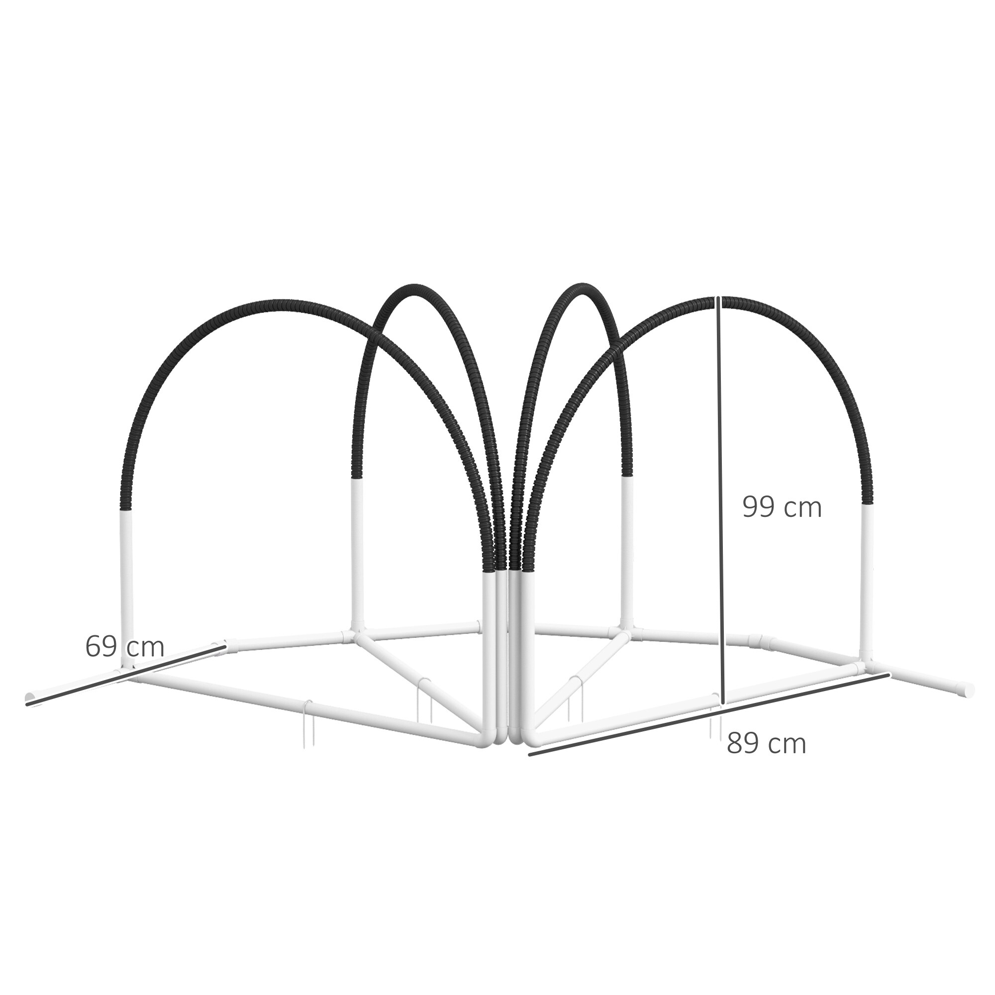 PawHut Hürdenlaufset mit Tragetasche weiß 89L x 69B x 99H cm