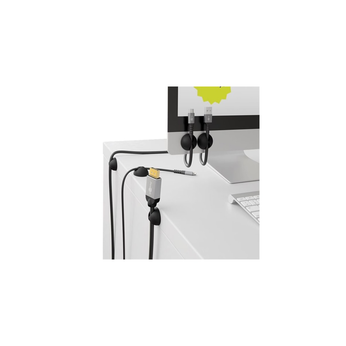 Goobay Kabelholder Svart 5-pk
