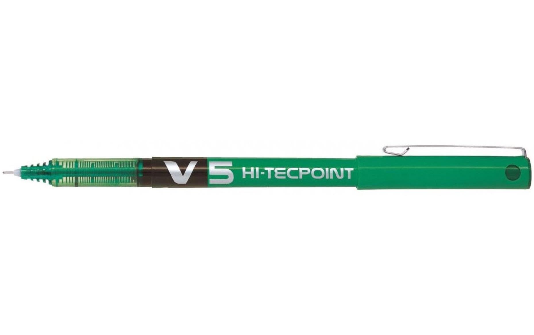Rollerball FriXion Hi-Tecball V5 0.5 mm, GrünTintenroller mit resistenter Präzisions-Edelstahlspitze