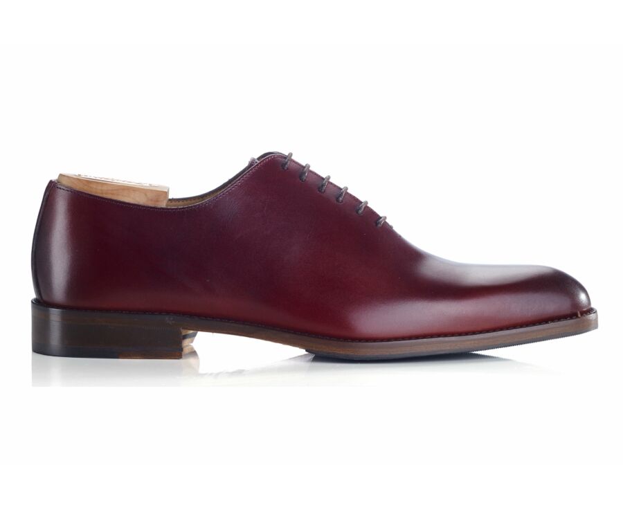 Richelieu homme Bordeaux Patiné semelle cuir avec patin - PETER PATIN