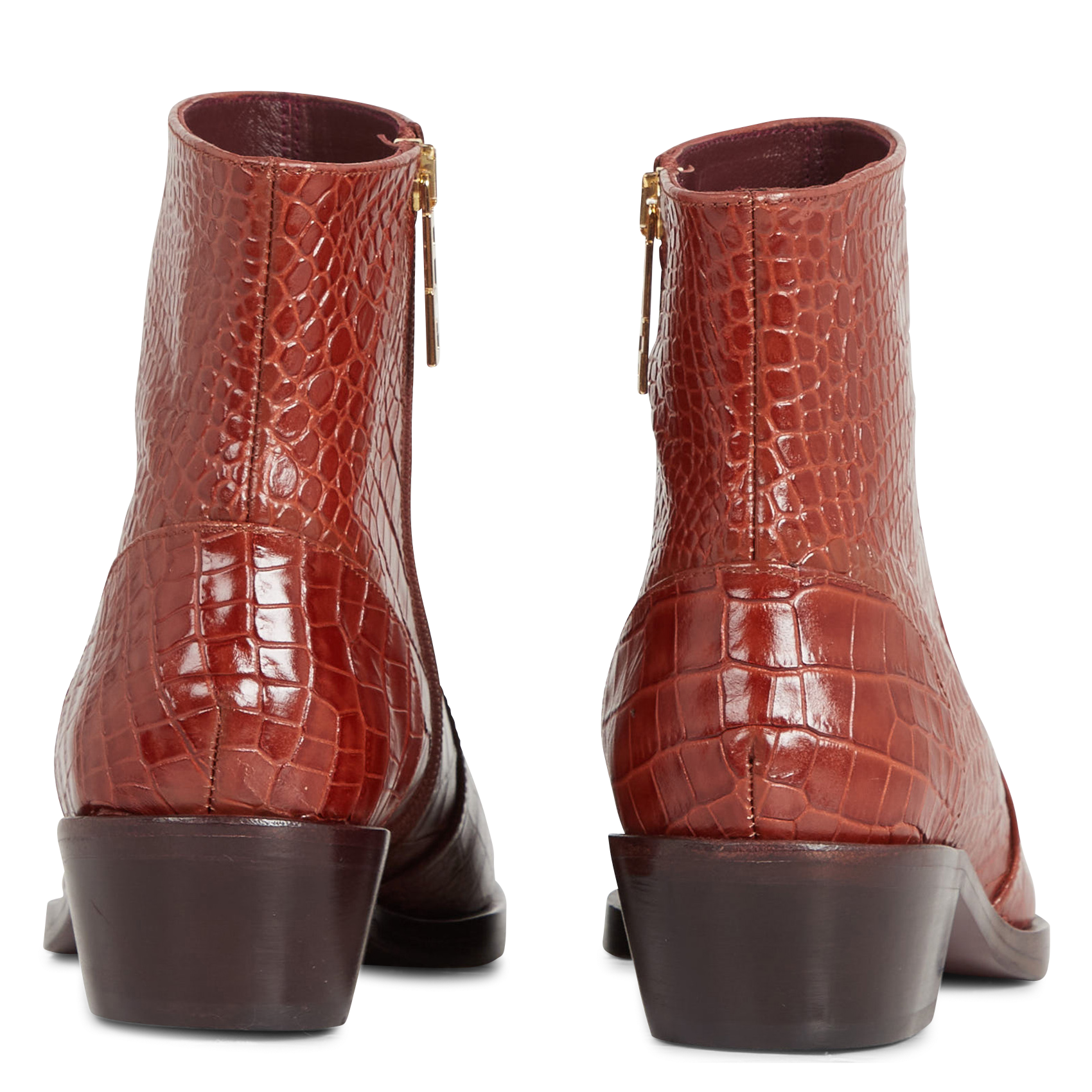 CROUSTY COCO - Bottines en cuir croco | Marron