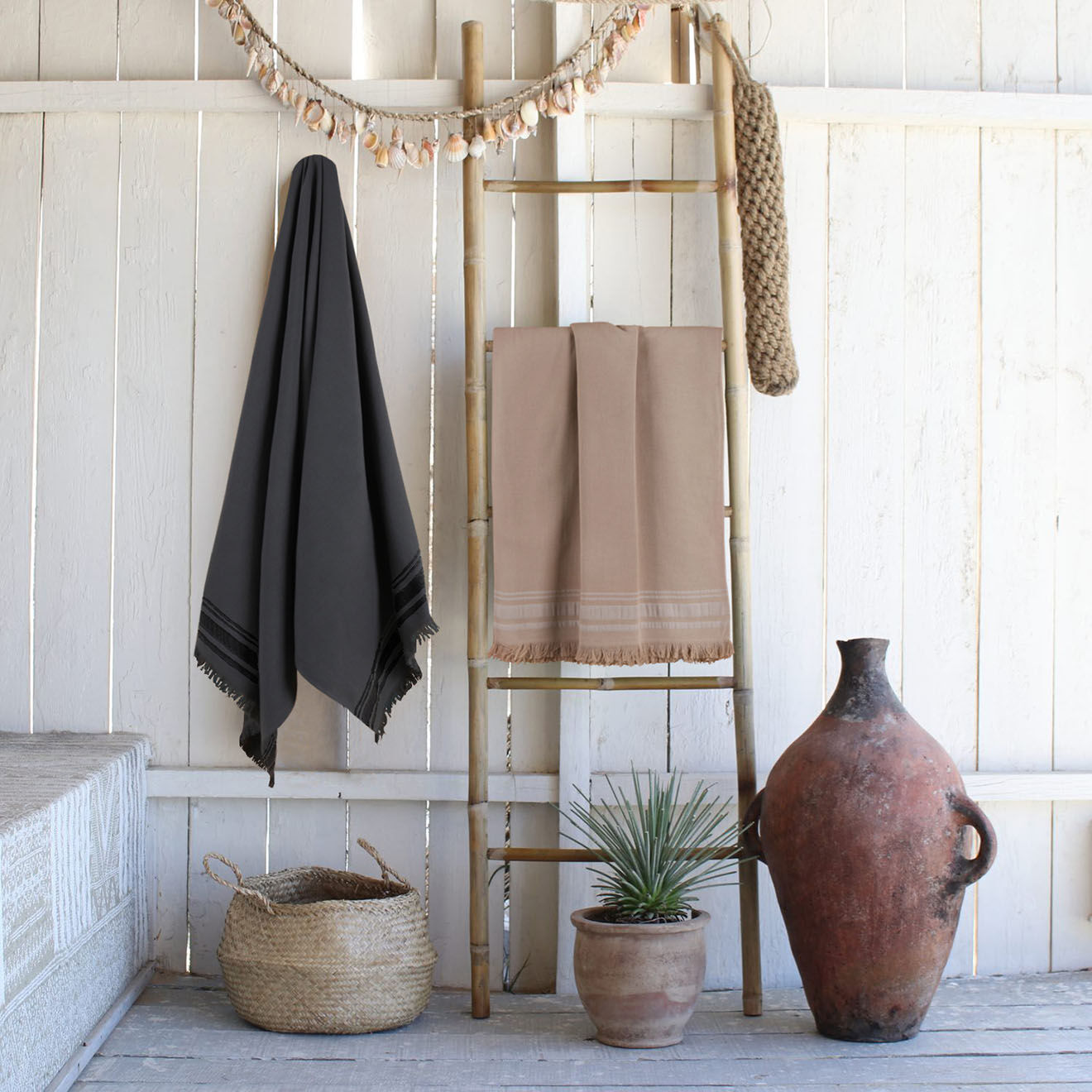 Febronie Fouta éponge Faro gris - 180x200 cm