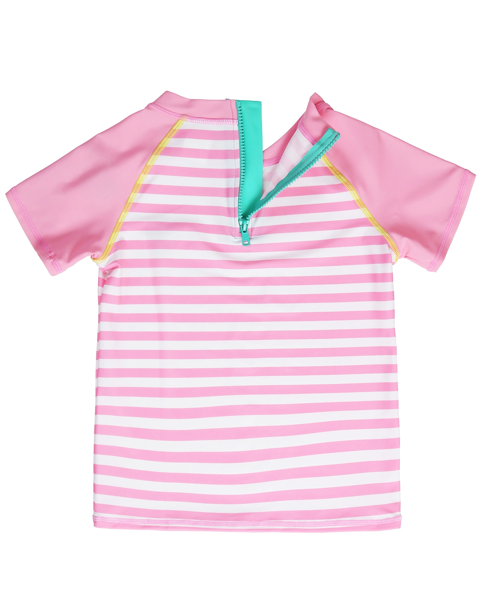 Schwimmshirt HERZ gestreift in pink/weiß