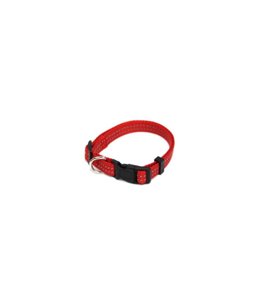 Paris Prix - Collier Réglable coutures Réfléchissantes 35cm Rouge