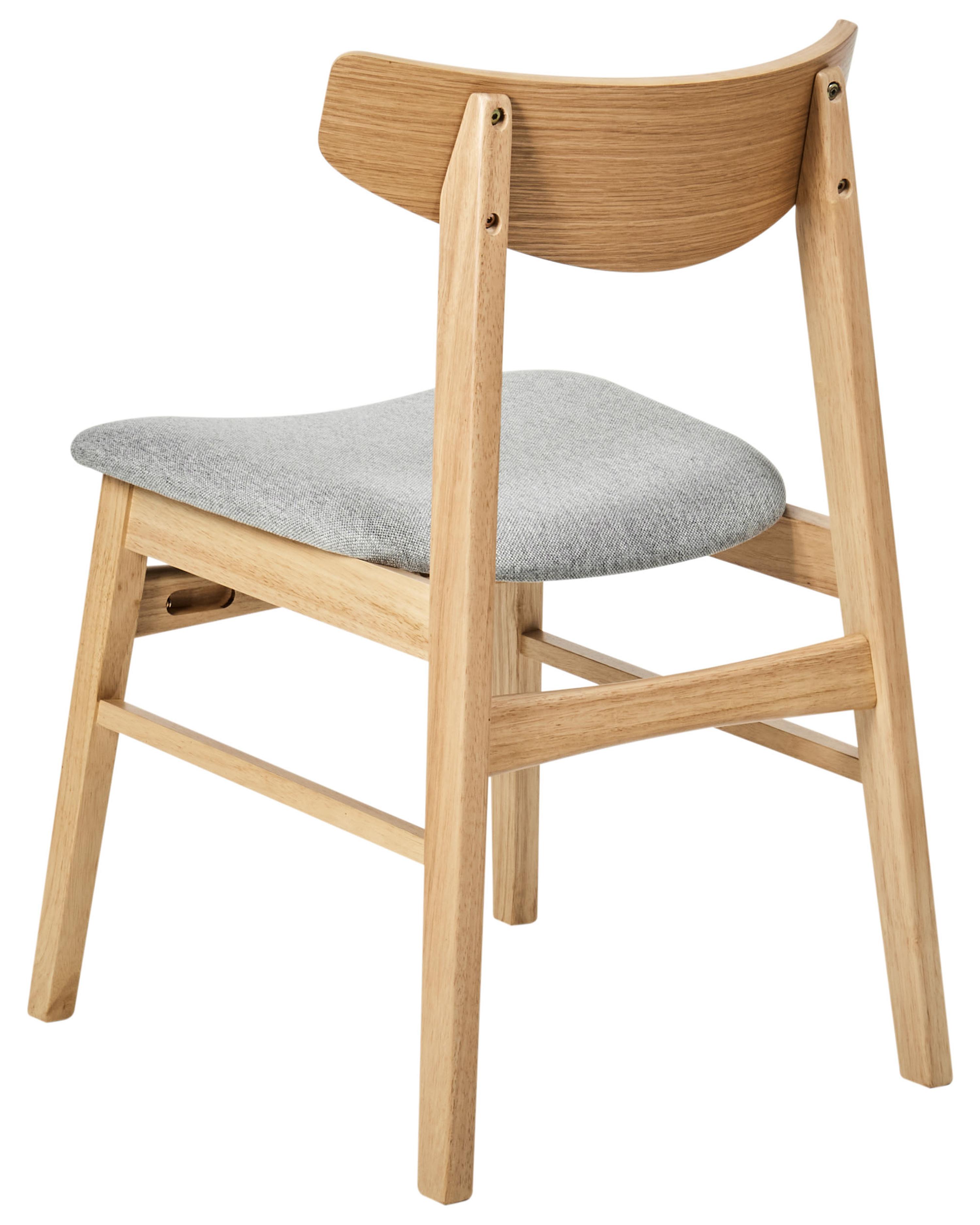 Set van 2 eetkamerstoelen SMILEY Hout Lichtgrijs