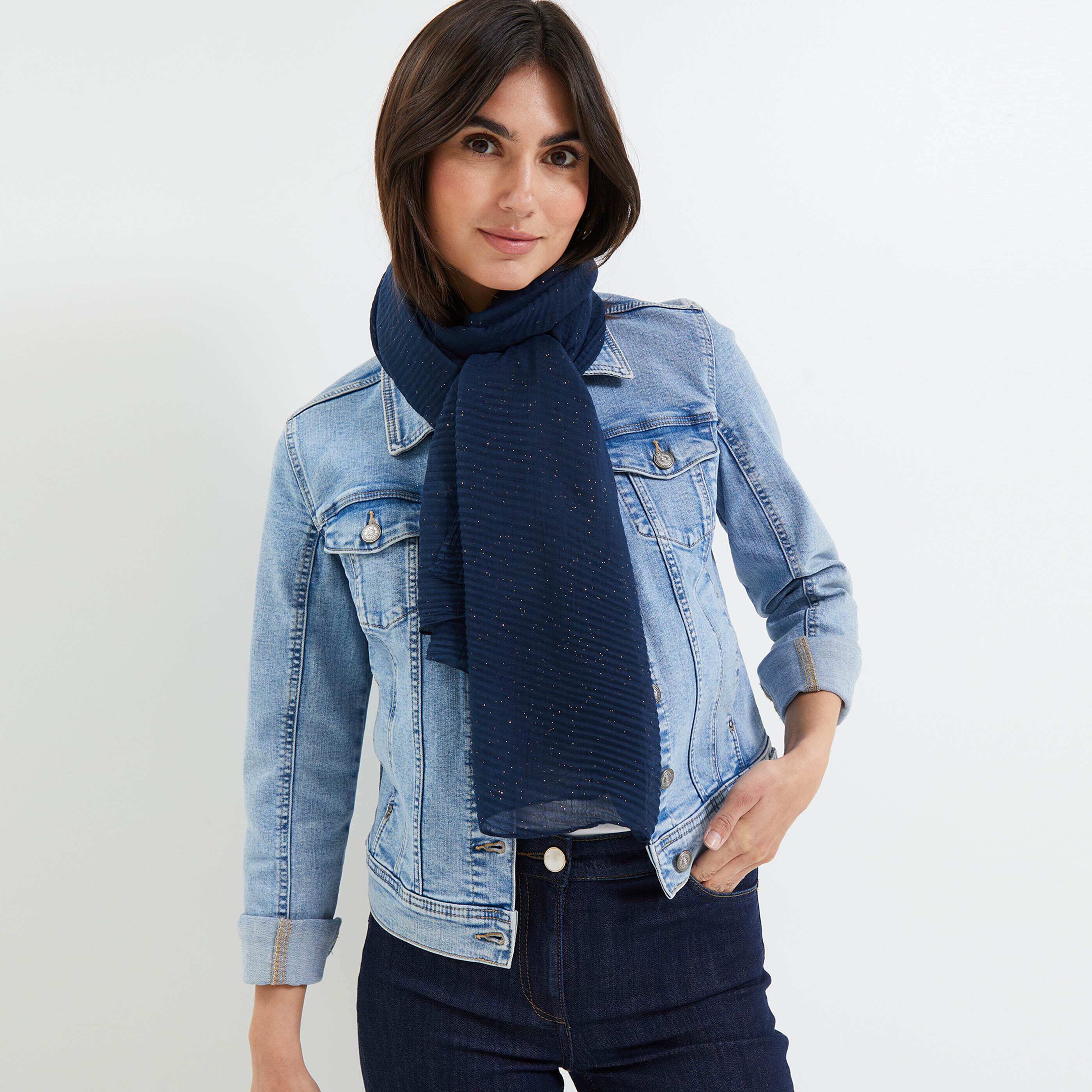 Etole plissée femme - MARINE