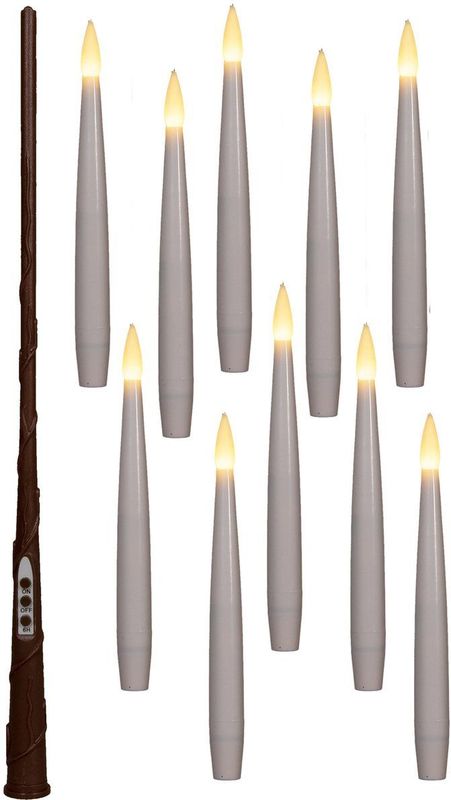 Anna's Collection - LED Zwevende Kaarsen - Wit - Set van 10 - H15cm - Kunststof