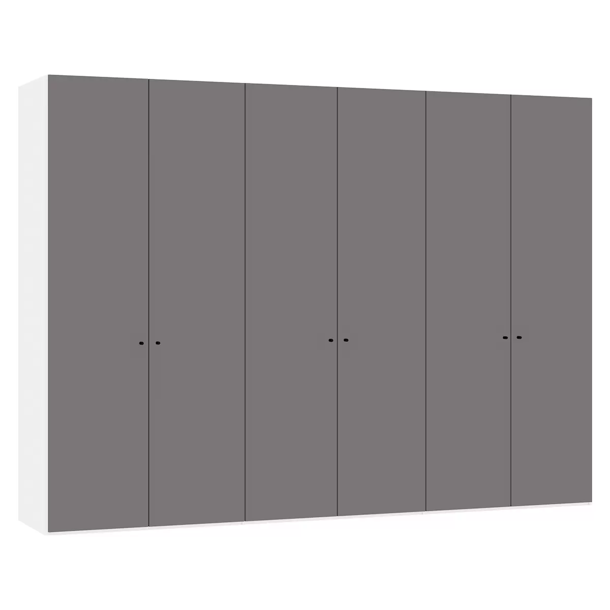 Drehtürenschrank 6-trg. Montreux dunkelgrau,weiss