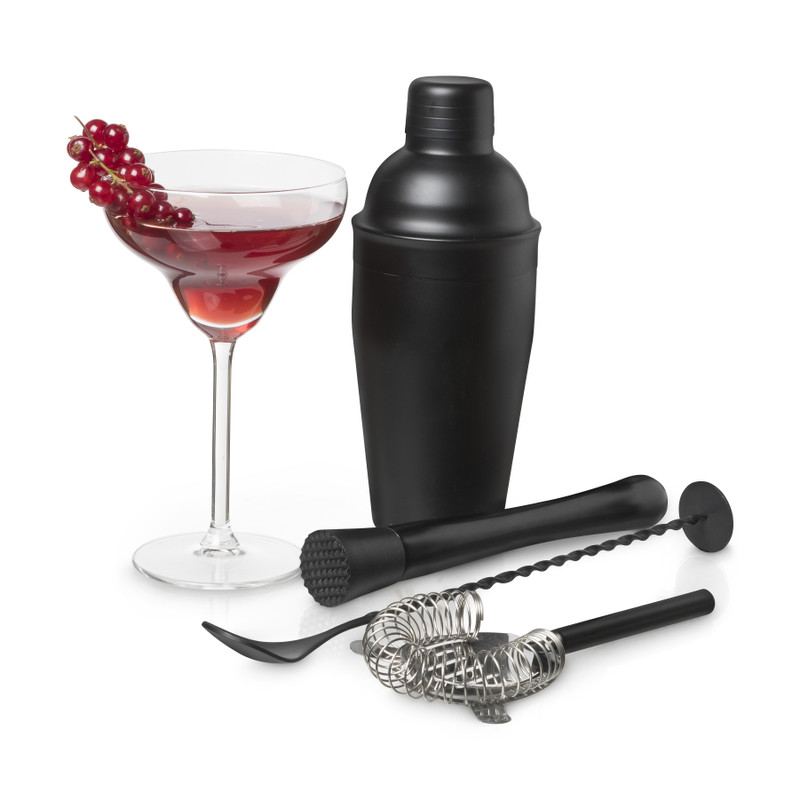 Cocktail lepel - zwart - 3,2x27,5 cm
