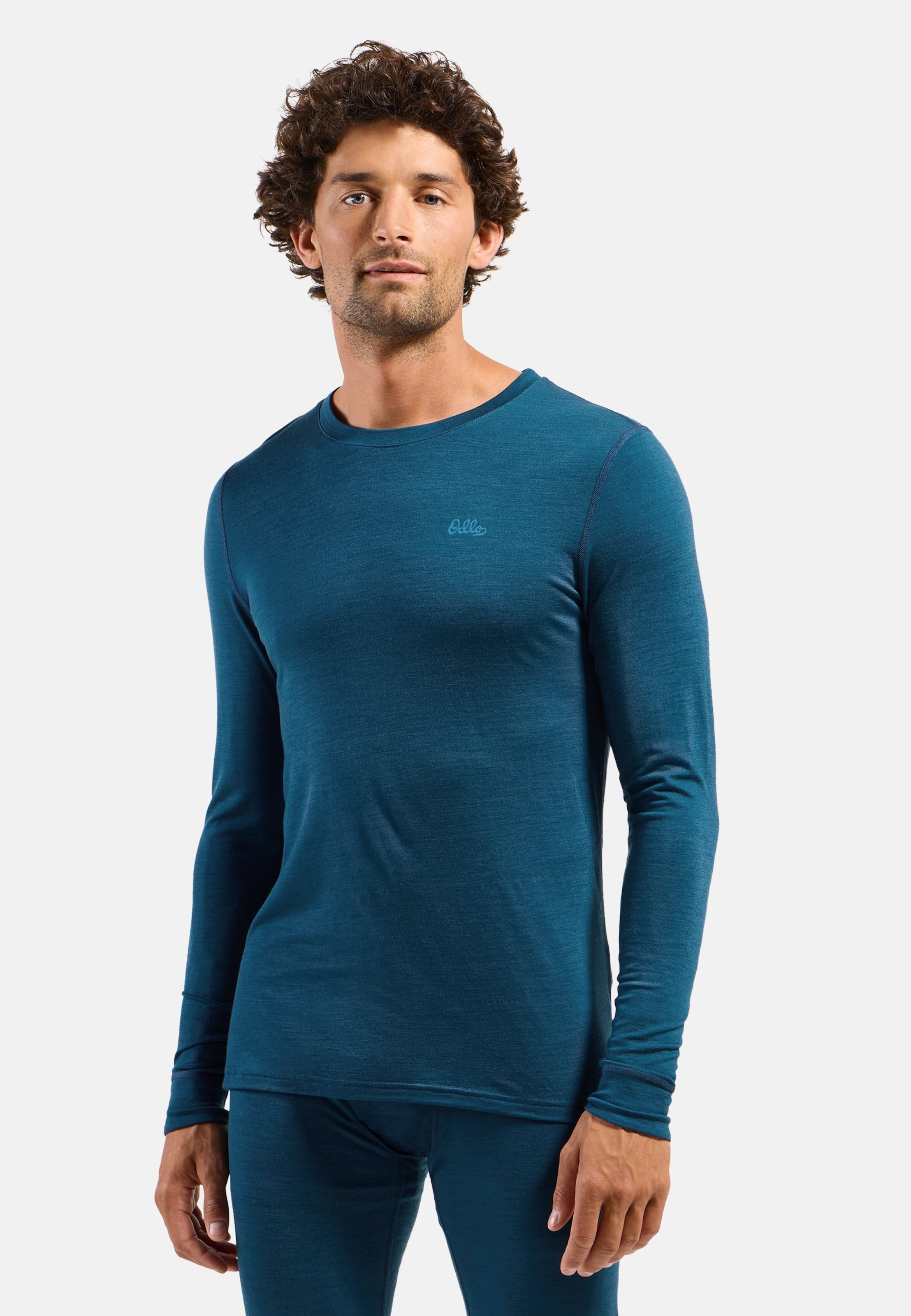 Natural Merino 200 Base layer Set in blue wing teal - blue ashes