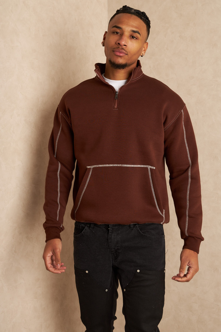 Sweat molletonné marron