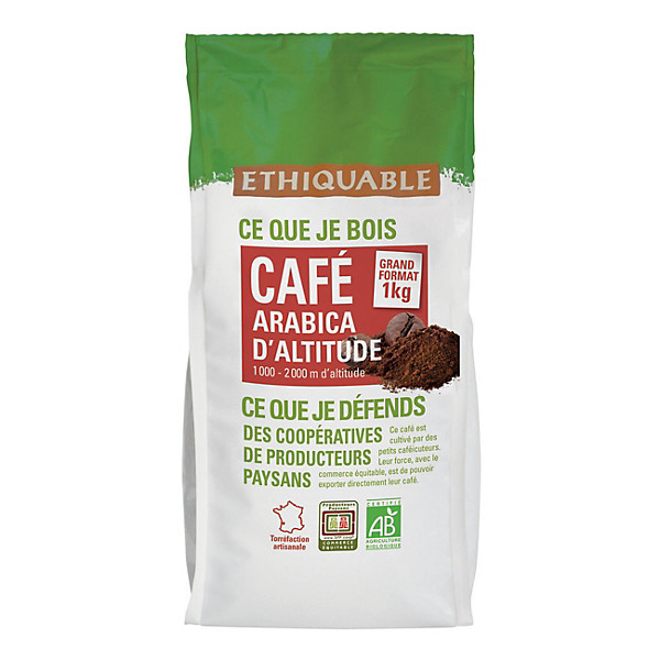 Ethiquable Café moulu Honduras Arabica Bio - sachet 1kg