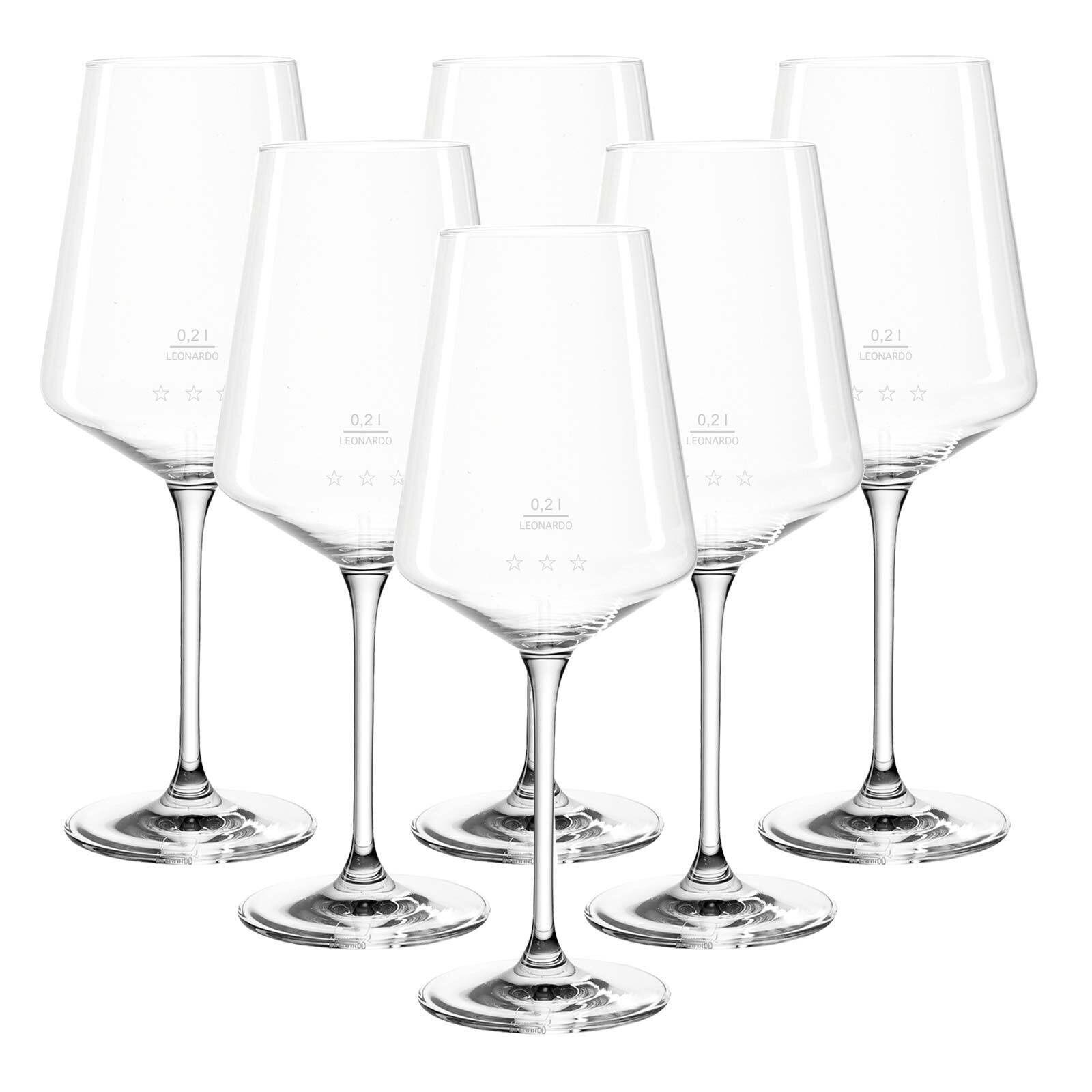 Leonardo Weißweingläser geeicht Puccini Gastro-Edition 0,2 l 6er Set