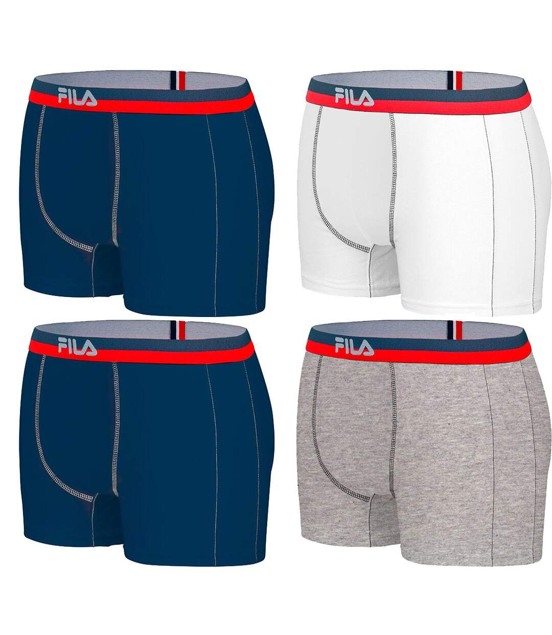 Boxer Homme Licence Sport compatible FILA Collection-Assortiment modèles photos selon arrivages- Pack de 4 Boxers Coton 5020