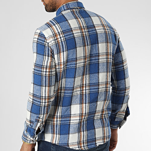 Chemise Manches Longues A Carreaux Dessen20 Bleu Blanc