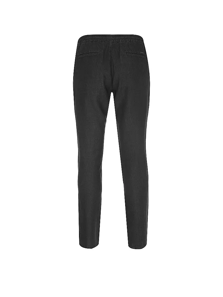 ALBERTO Leinenhose HOUSE Tapered Fit schwarz