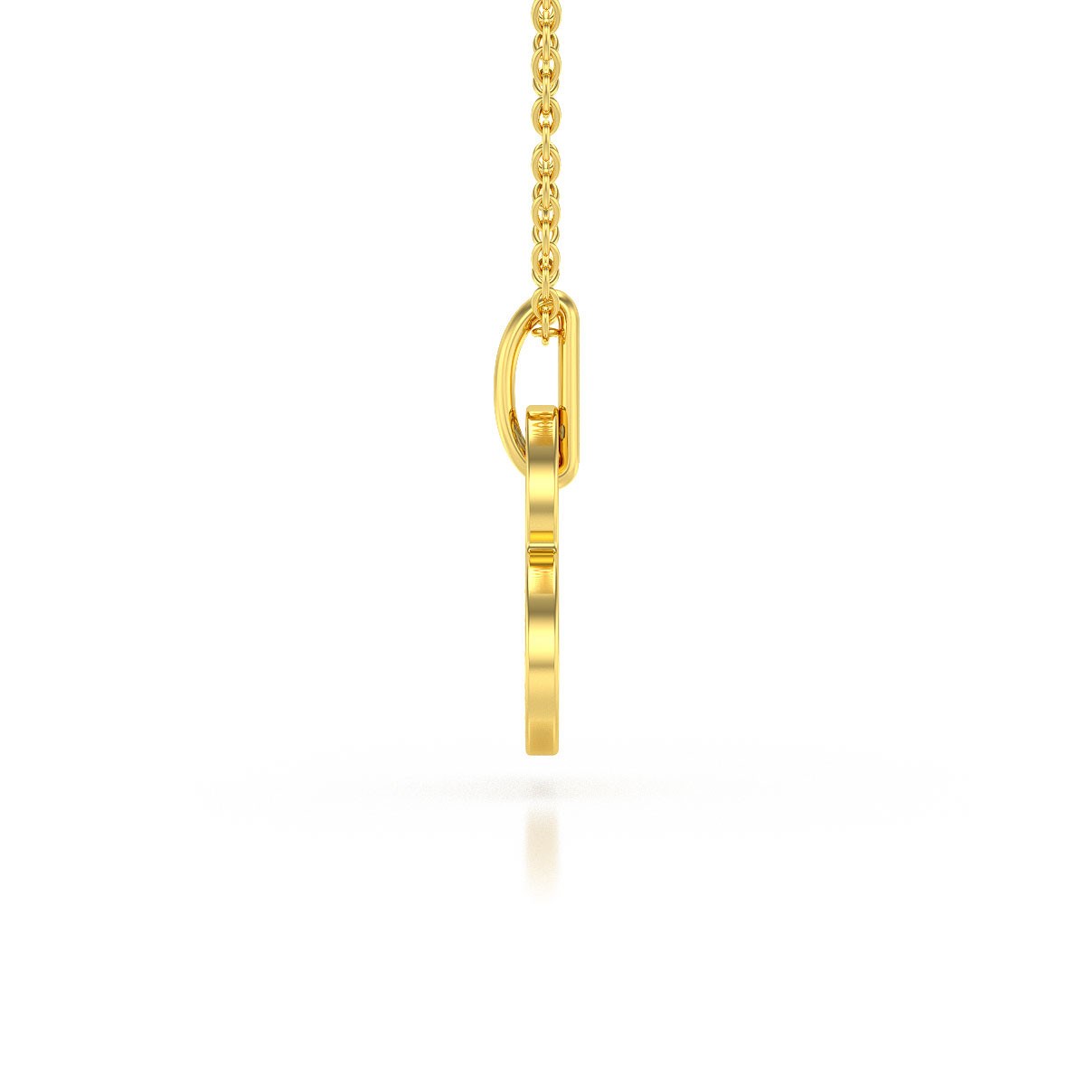 Collier Pendentif ADEN Coeur Or 585 Jaune Diamant Chaine Or incluse 1.91grs