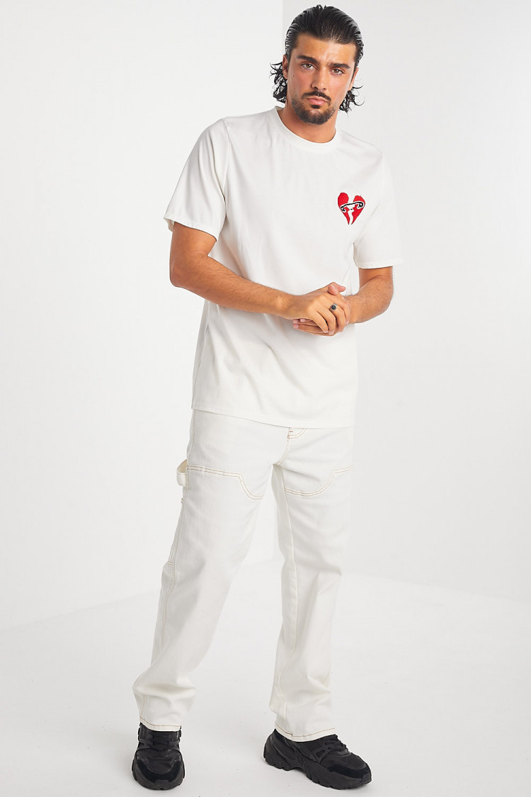 T-shirt blanc coeur brisé