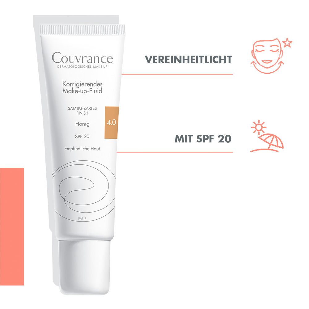 Avène Couvrance korrigierendes Make up Fluid 04 Honig mit UV-Schutz