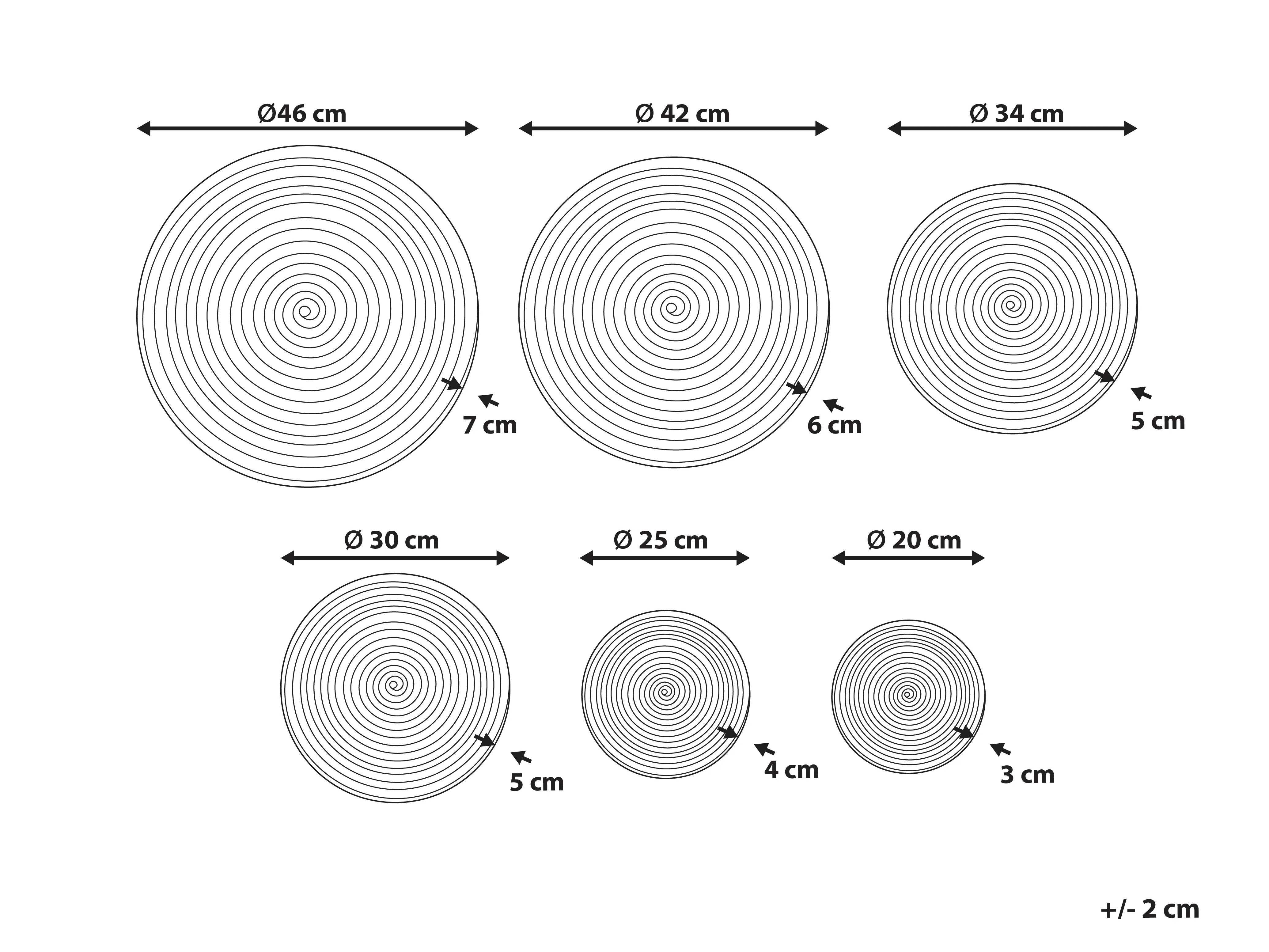 Set van hangende decoraties HOABINH Zeegras 3/4/5/5/6/7 cm Meerkleurig