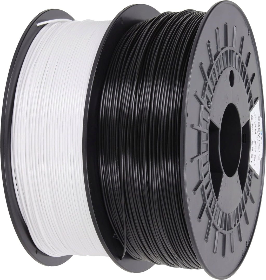 3DJAKE  easyPETG Weiß & Schwarz Spar-Set, 2 x 1,75 mm / 1000 g    Klassisches Schwarz-Weiß im Doppelpack