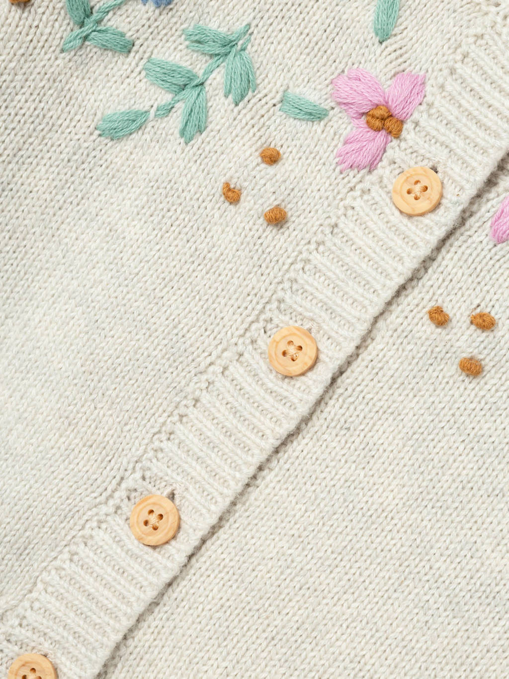 NAME IT baby gebloemd gebreid vest NBFKIMMIE beige/roze/groen