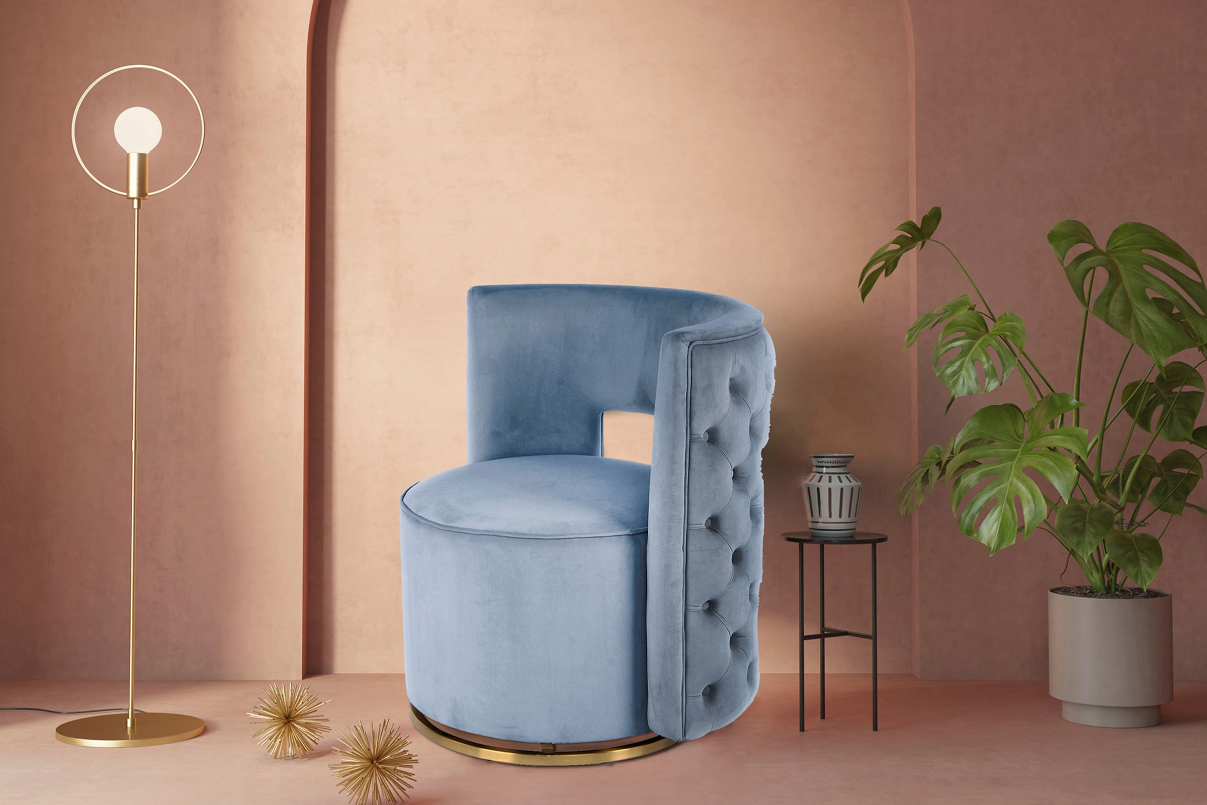 Kayoom Sessel »Drehsessel Sophistic, TOPSELLER! hochwertiges Gestell aus Eisen« Sessel, OTTOs Choice, 1 Stk. tlg. drehbar, elegant, samtweich, gesteppt,