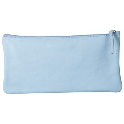 Clairefontaine - Trousse plate - cuir teinté - bleu ciel