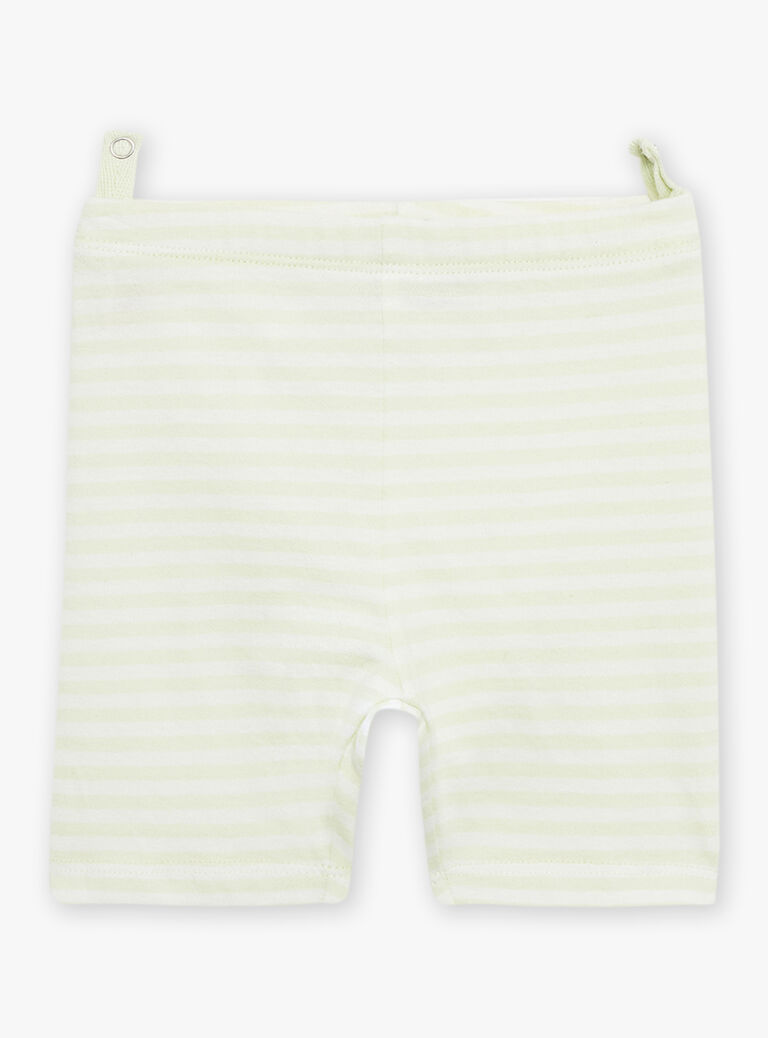 Pyjama vert pâle à animation tête de panda et à imprimé à rayures
