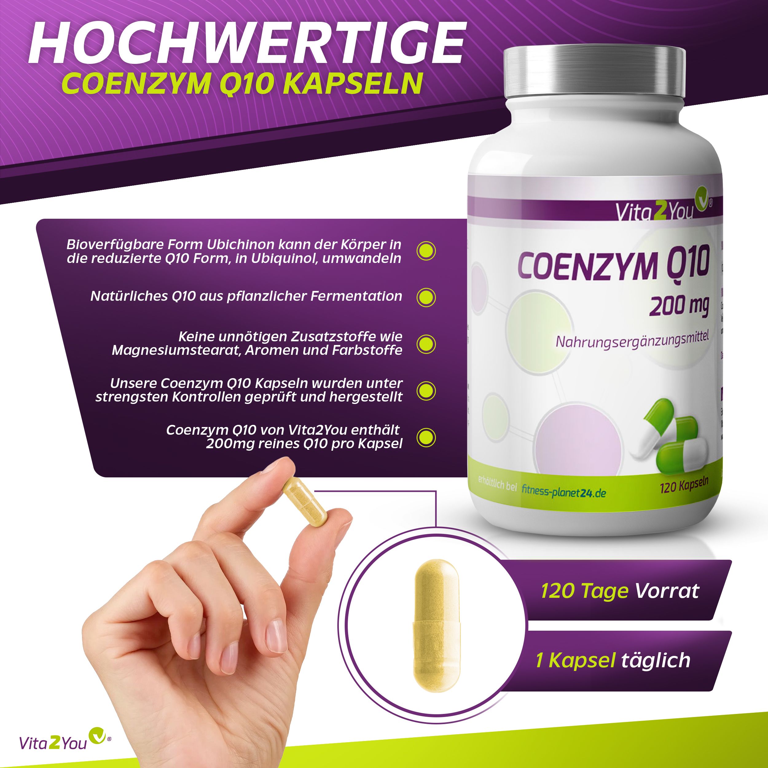 Vita2You Coenzym Q10 200mg Kapseln