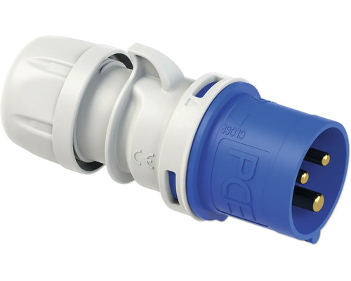 Caravanstekker PCE 16A IP44 3-polig blauw/grijs