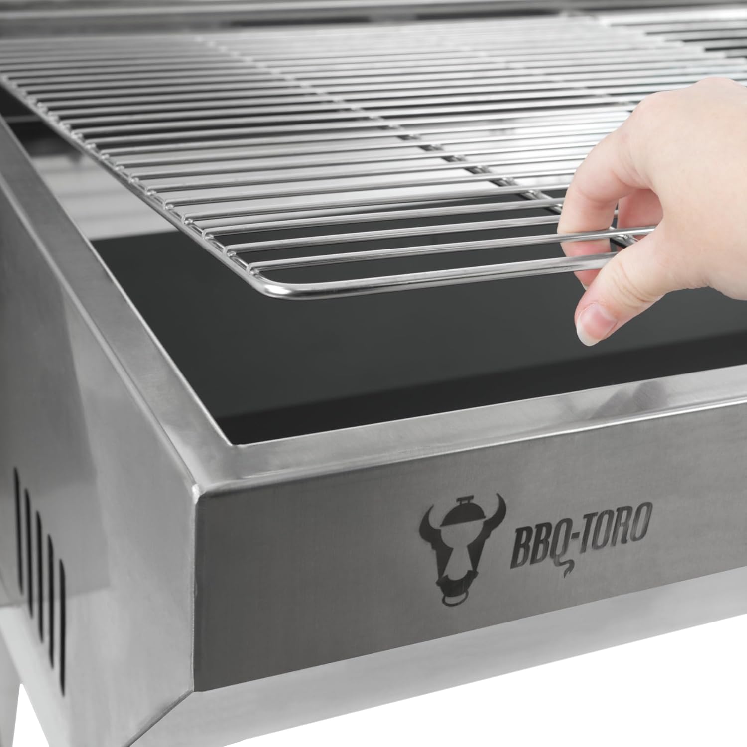 BBQ-Toro Mobiler Edelstahl Spanferkelgrill | Bis zu 60 kg | Rotisserie Grill Mit Motor, Spießbratengrill | Spießgrill für Schwein und Lamm, Schweinegrill mit Rollen, Elektrischer Grillspieß