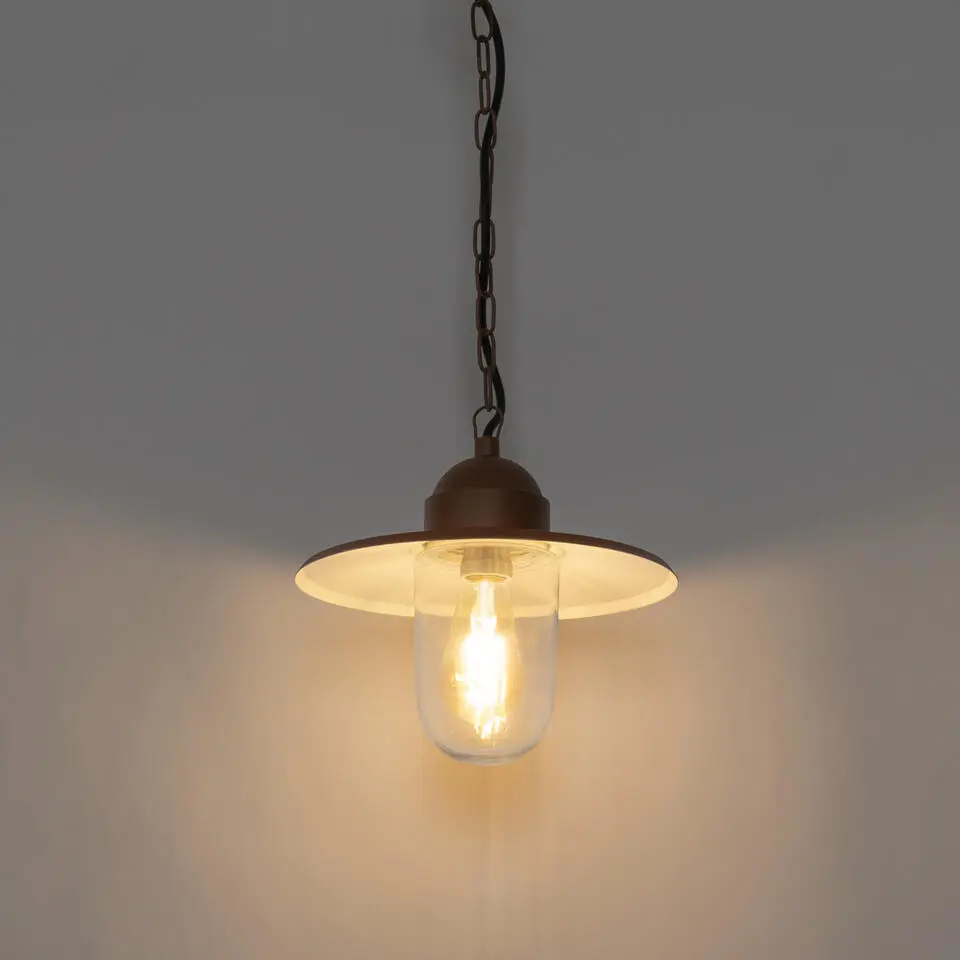 Qazqa hanglampen buiten kansas bronskleurig e27