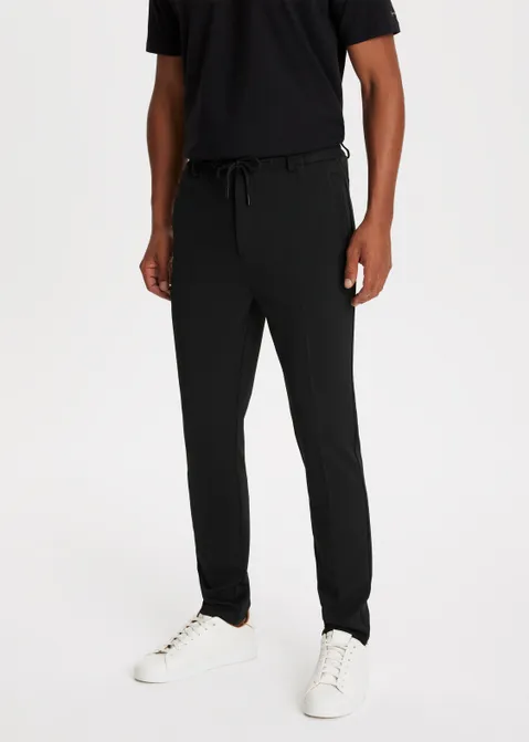 Pique chino slim fit zwart (ZWART)