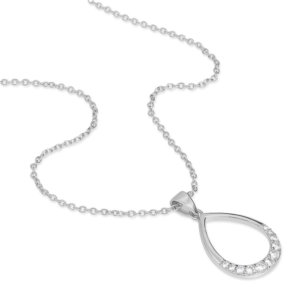 Collier Magdelene Argent Blanc Oxyde De Zirconium