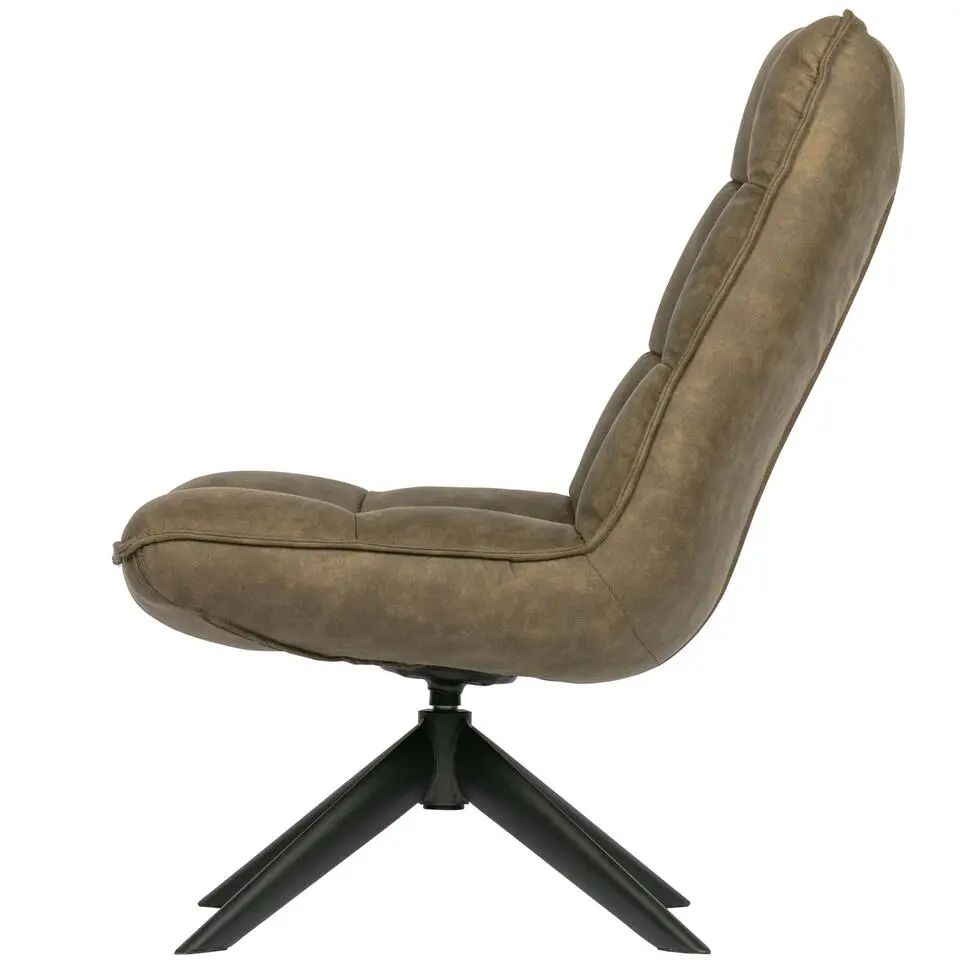 WOOOD Jouke Draaifauteuil - Kunstleer - Groen - 97x70x85