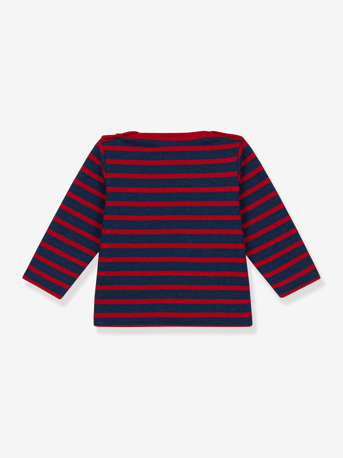 Suéter azul de tricô grosso estilo marinheiro para bebê