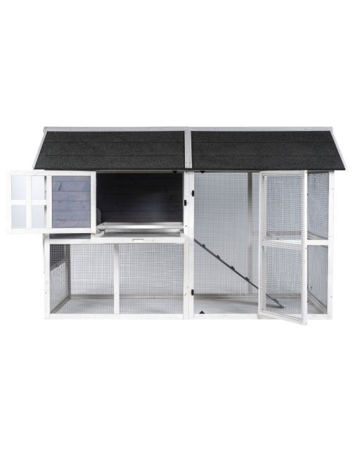 Adori Kippenhok Finn - Dierenverblijf - 211.5x105.5x136 cm Lichtgrijs Wit