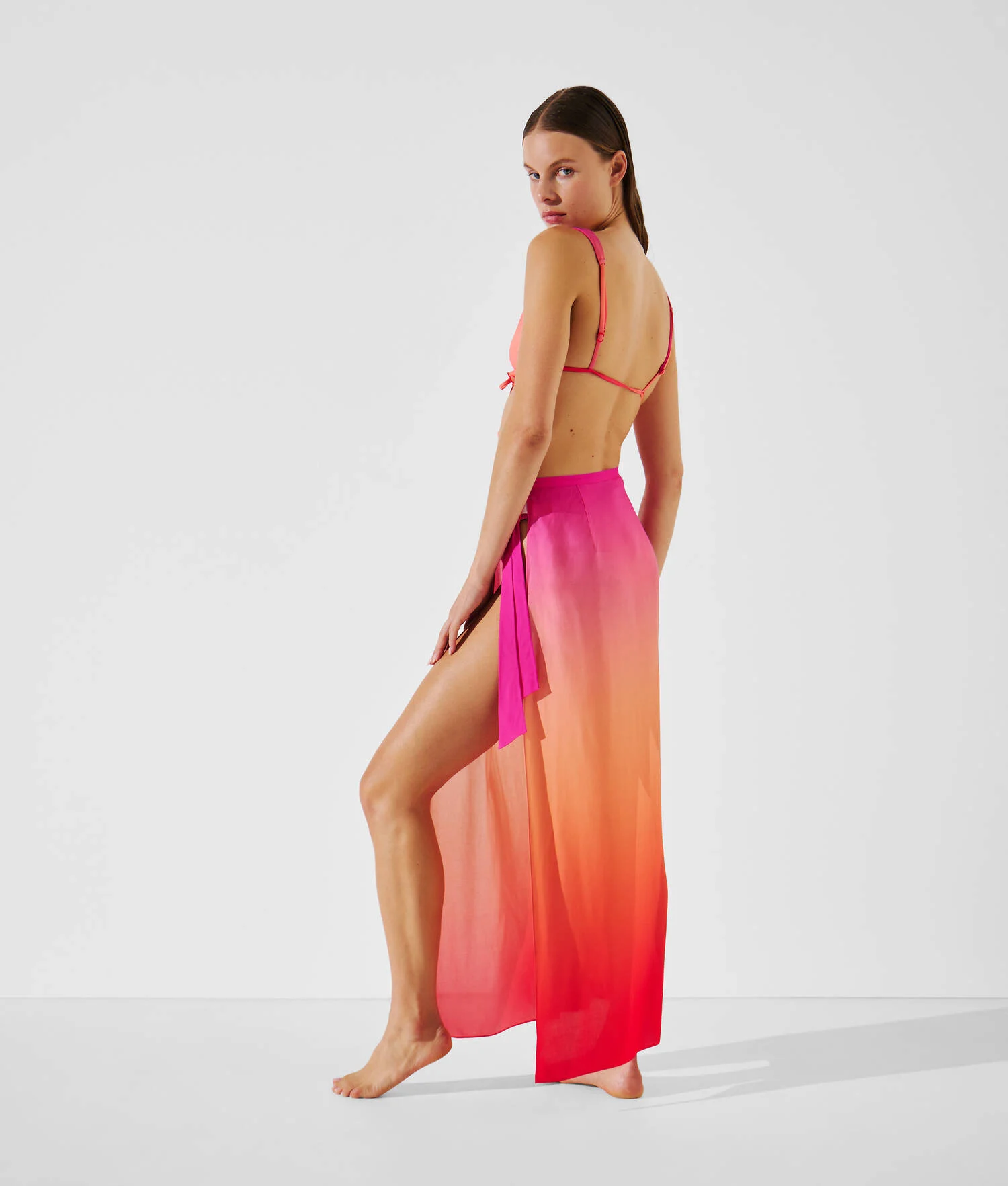 LONG PARÉO OMBRÉ K/SIGNATURE - Ombre Hibiscus -Carmelia