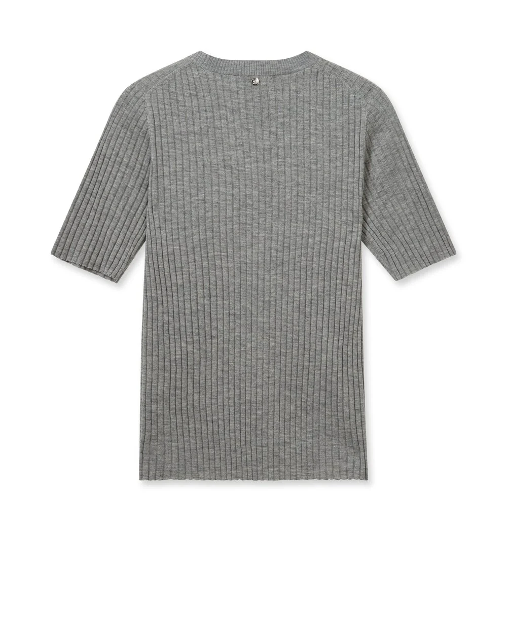 Mos Mosh  Relena Rib Crew Neck striktrøje - Sharkskin