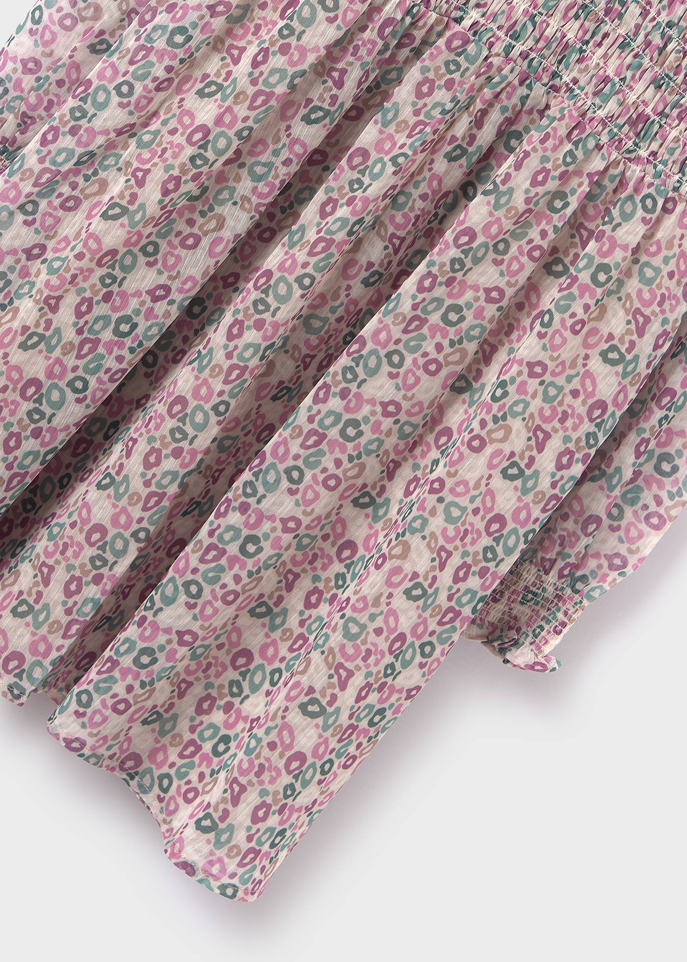 Vestido de chiffon com estampa animal para meninas