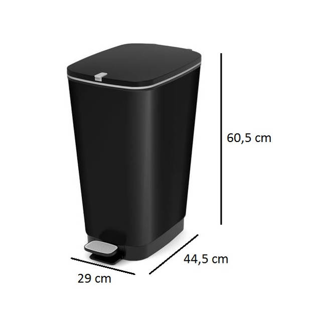 Curver Kis Chic Bin Pedaalemmer - 50L - zwart