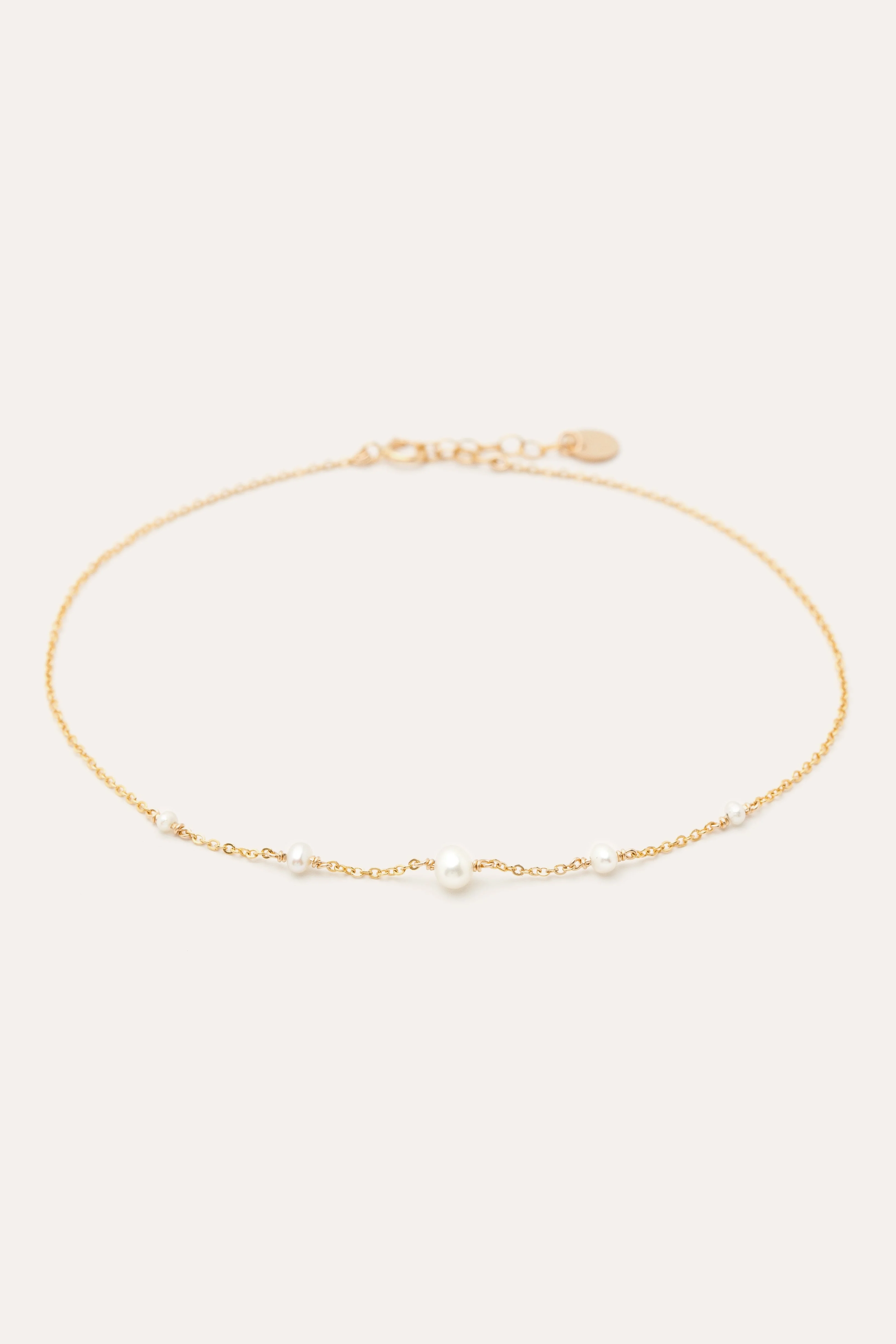 CHANCE - Chaîne cheville perles | Blanc