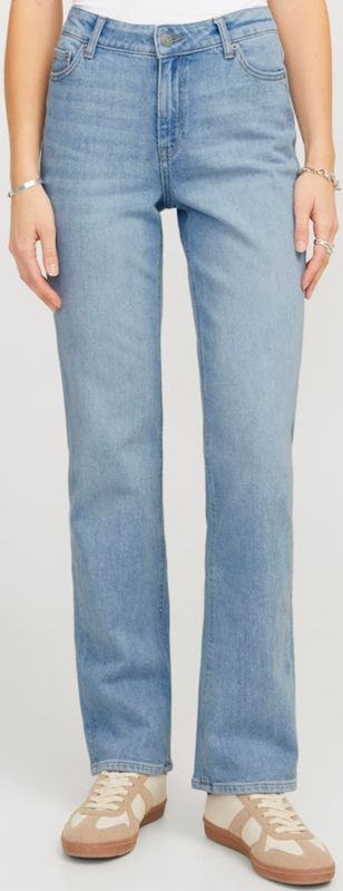 Jeans - Effen - Denim - Light Washed - Slimfit - Mid Waist